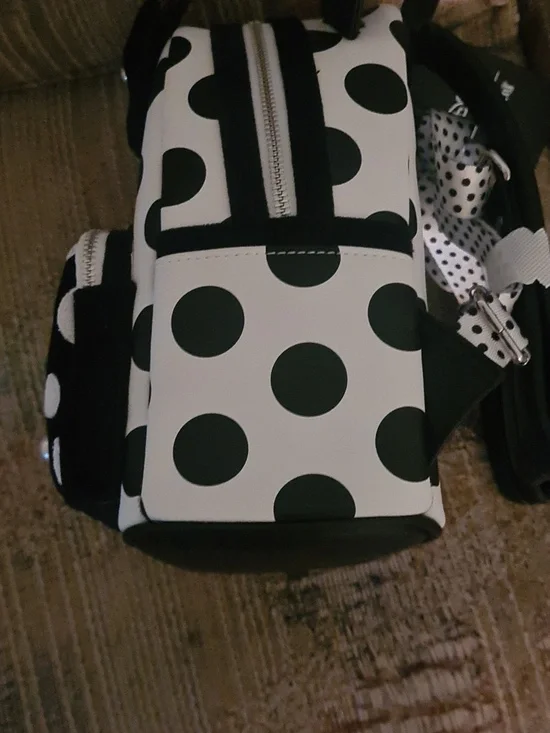 Loungefly Minnie Polka Dot Pearl Mini Backpack - Picture 3 of 6